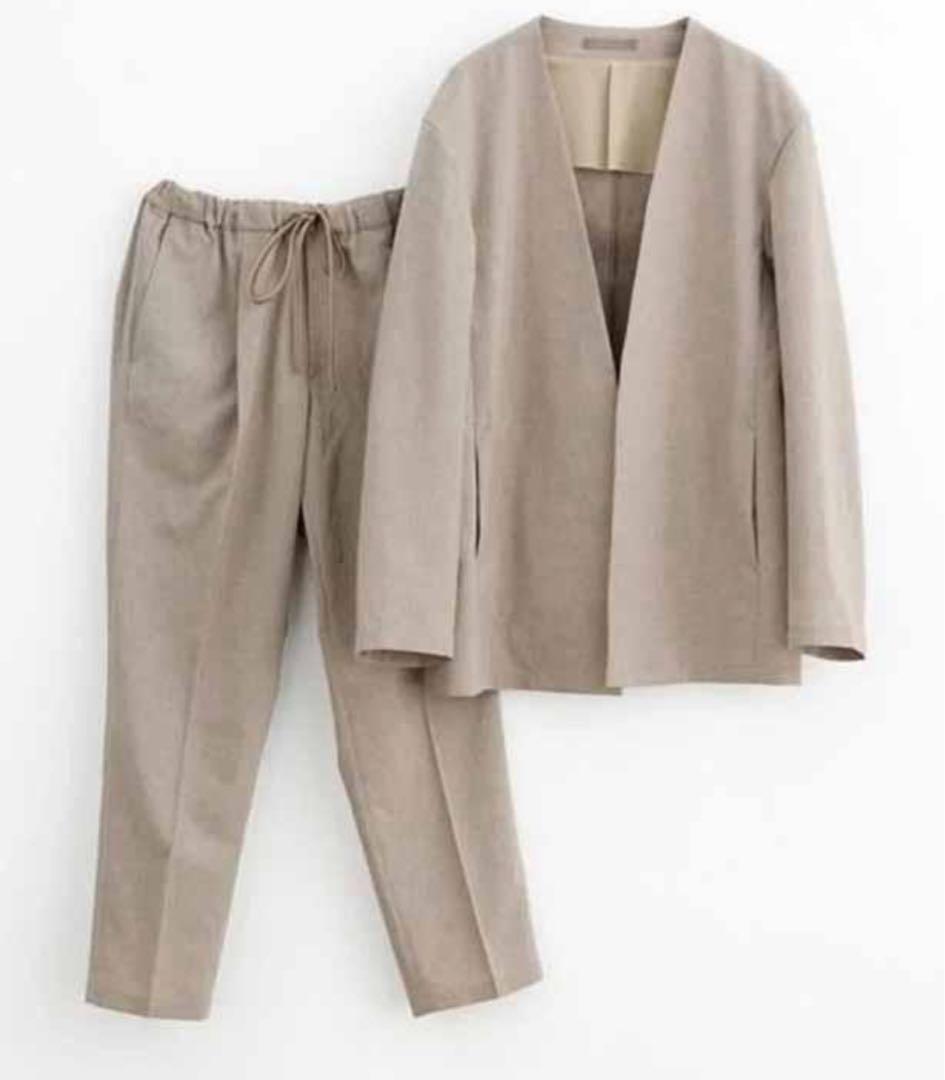 ADAM ET ROPÉ ノーカラージャケット セットアップ　グレージュ