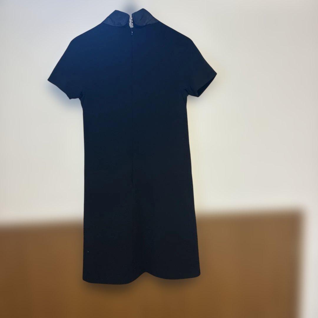 【みに】miu miu 襟付きミニワンピース ブラック 36