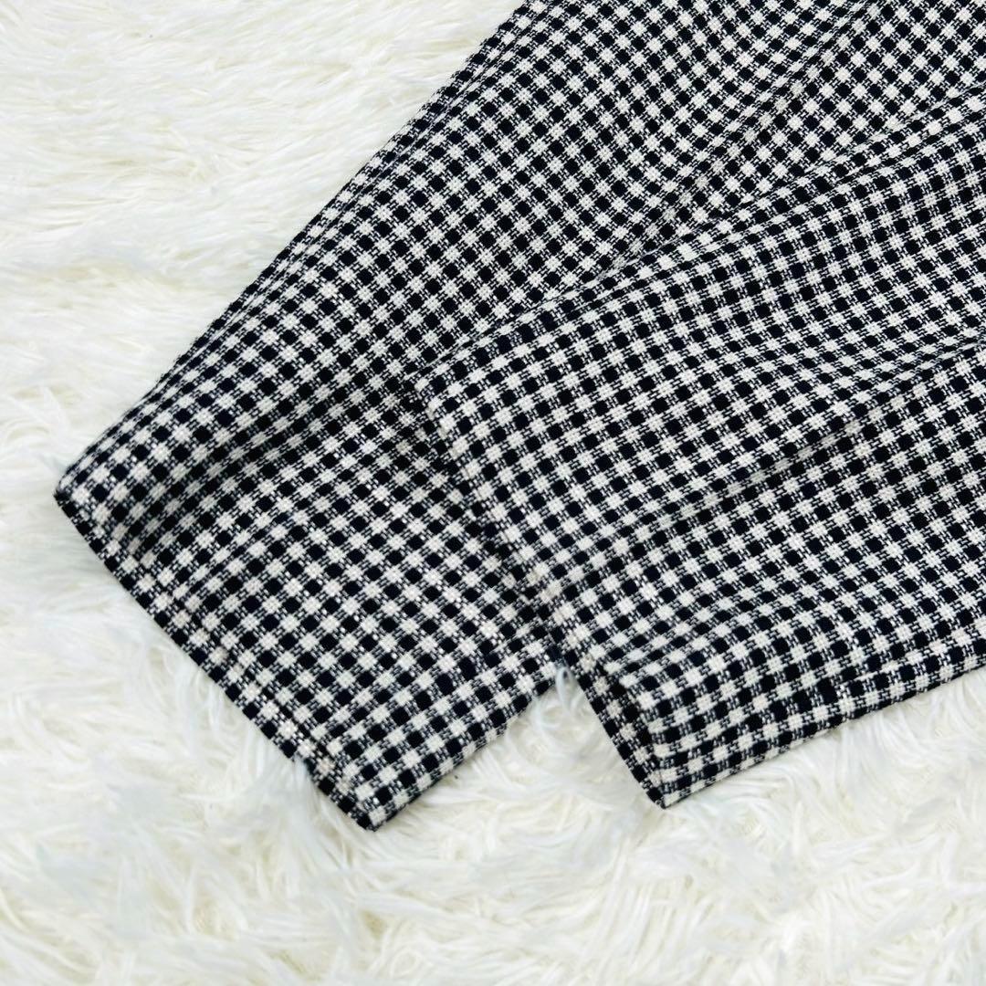 美品 Drawer ドゥロワー ウールシルク ギンガムチェック パンツ 38