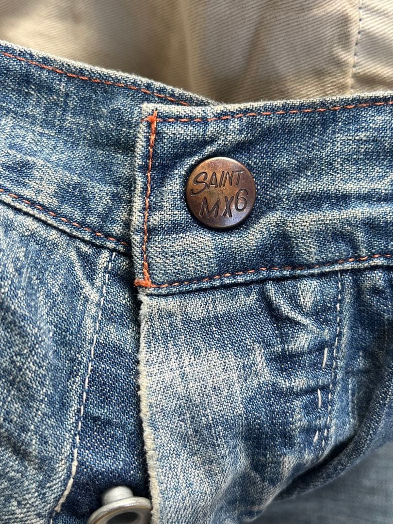 【希少Sサイズ】セントマイケル　ヴィンテージ加工 ペインター デニム パンツ
