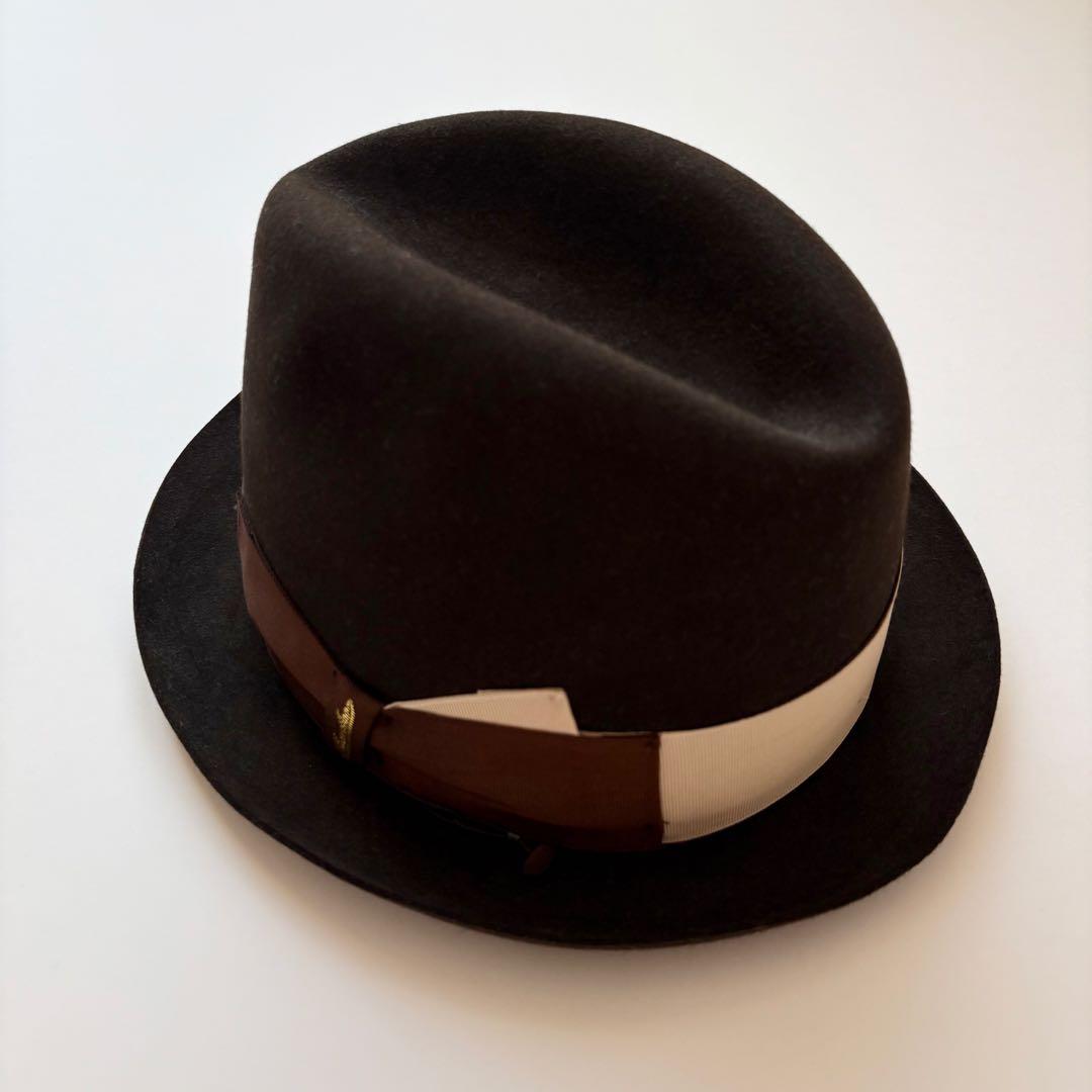 【ボルサリーノ フェルトハット こげ茶】