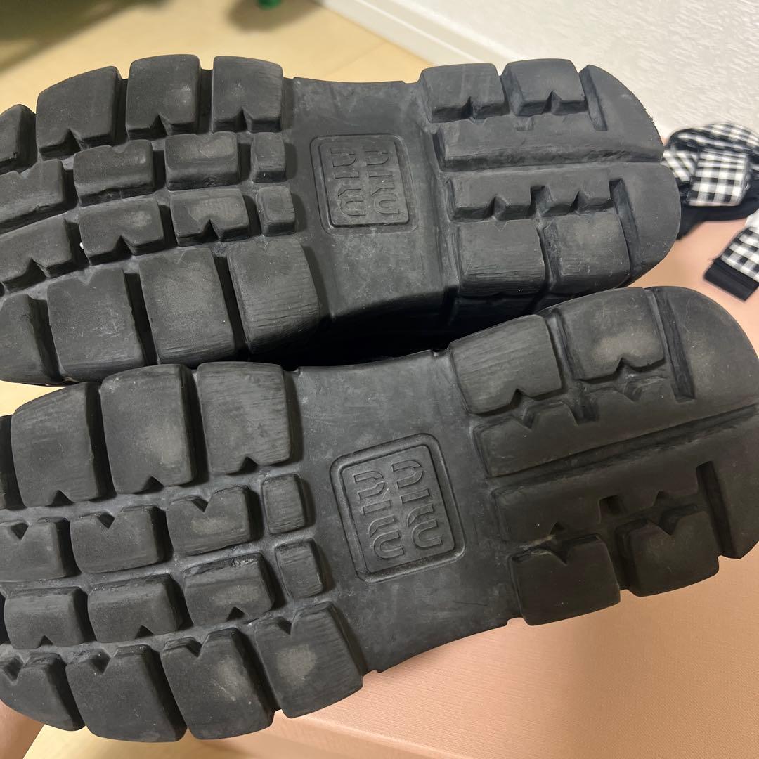 miumiu ミュウミュウ　ナプラックフラットフォームバレリーナ