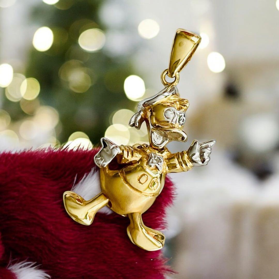 【みかんさん専用】K18YGWGコンビ ドナルドダック チャーム【ヴィンテージ