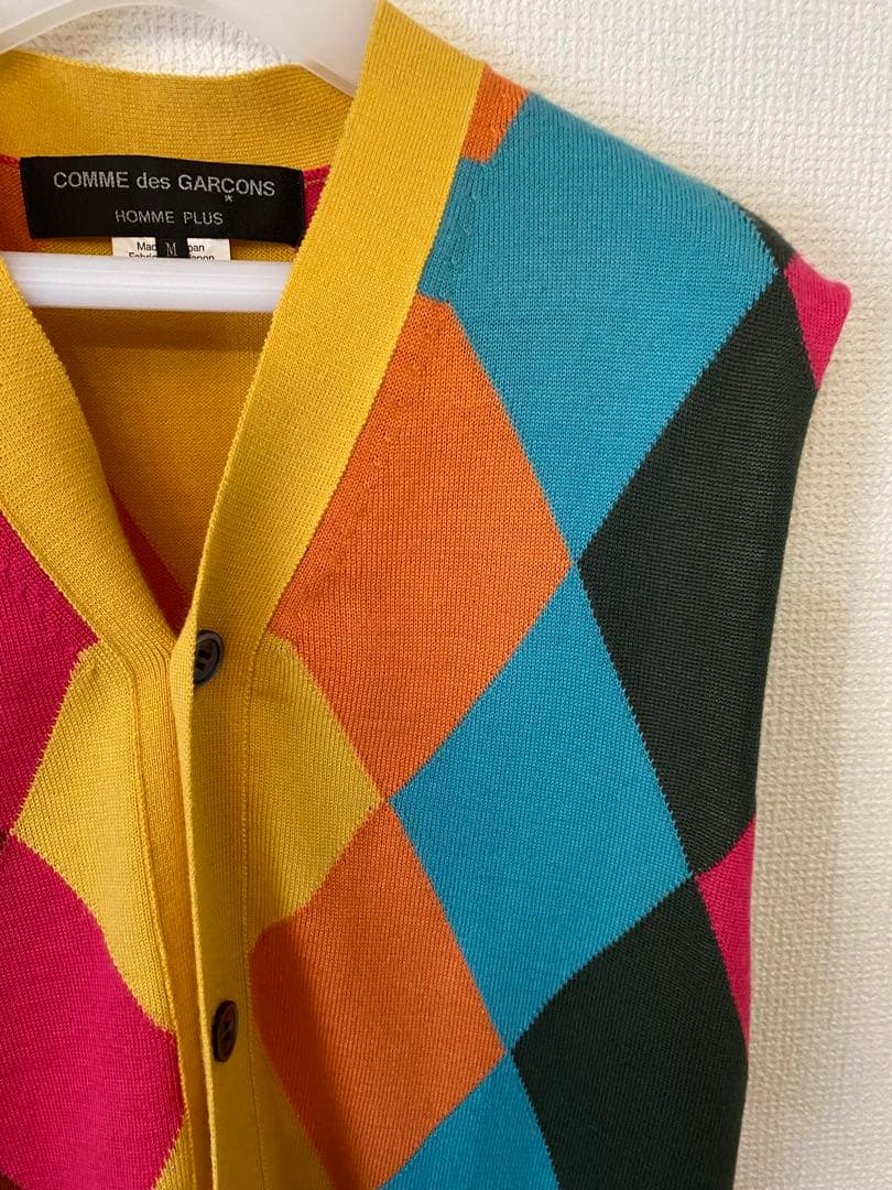 値引き可 コムデギャルソンオムプリュス 2023SS アーガイル ニットベスト
