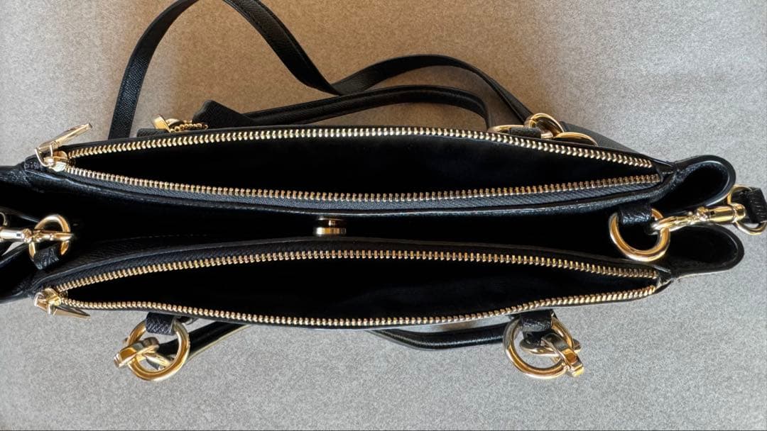 極美品 自宅保管品 COACH コーチ ブラックレザー 2WAY ハンドバッグ