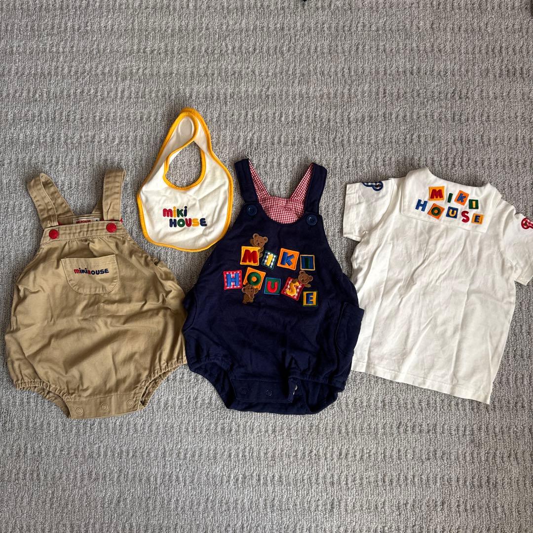 mikiHOUSE オーバーオール スタイ シャツ 4点セット