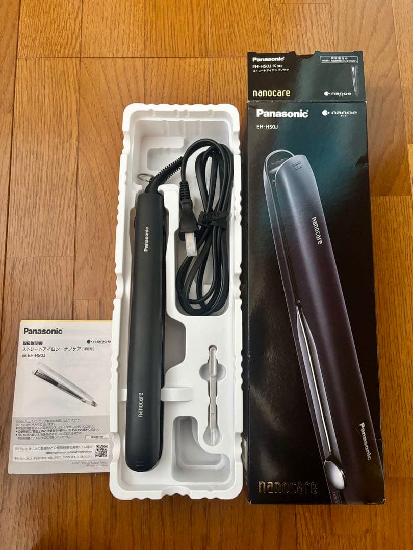 パナソニックEH-HS0J-Kヘアーアイロン ナノケアスムースグロスコーティング