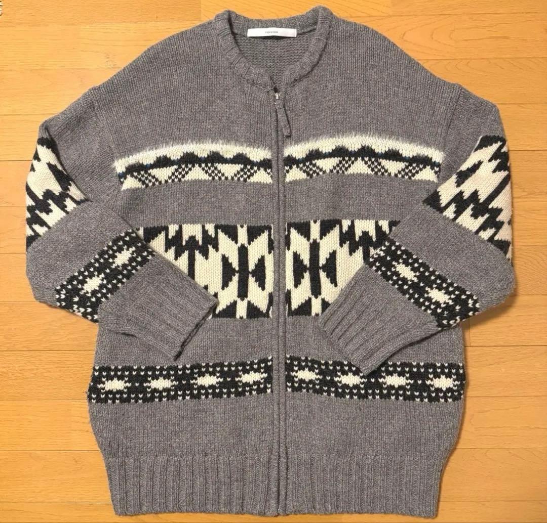 フレームワーク ジャガードZIPカーディガン