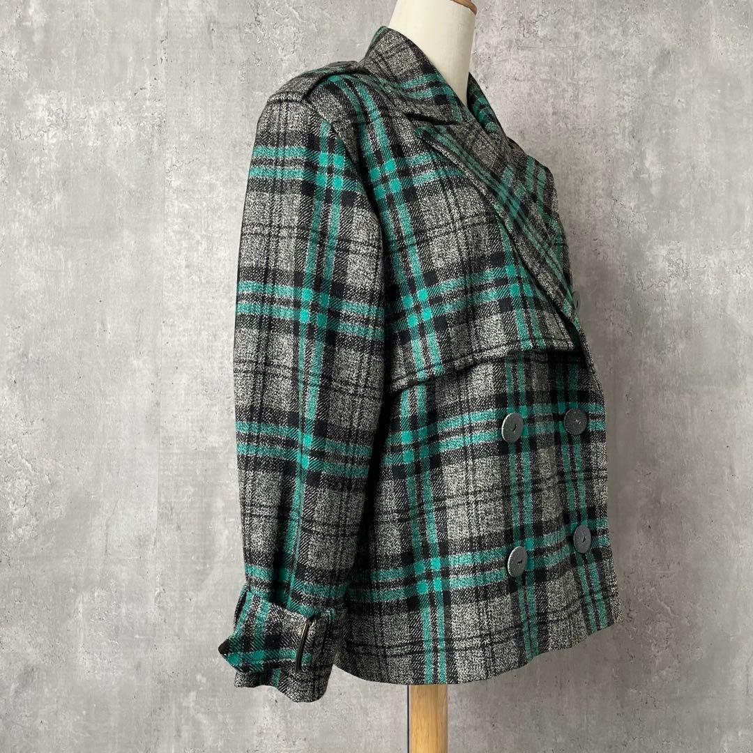 クリスチャンディオール ツイード チェック柄 ウール テーラード ジャケット