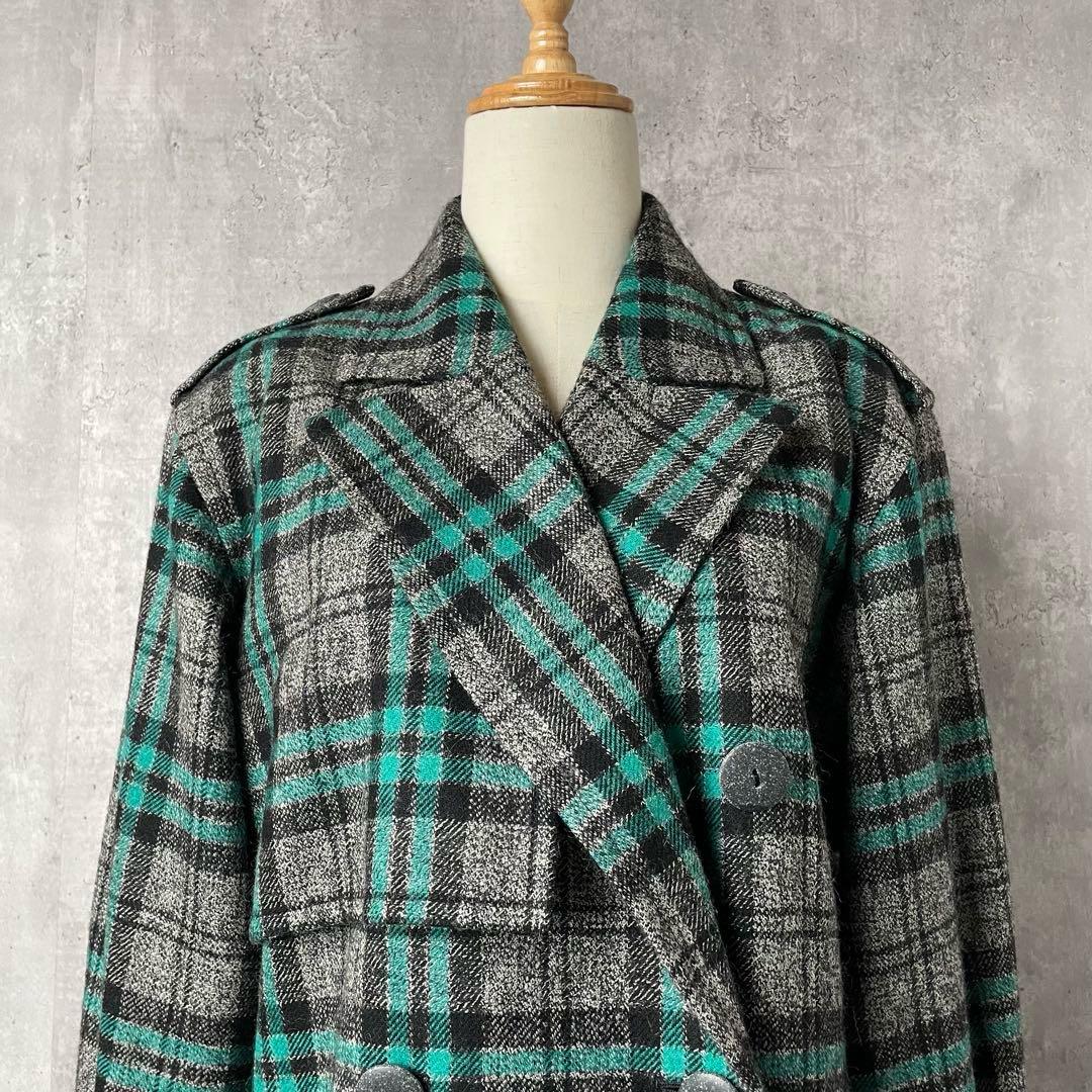 クリスチャンディオール ツイード チェック柄 ウール テーラード ジャケット