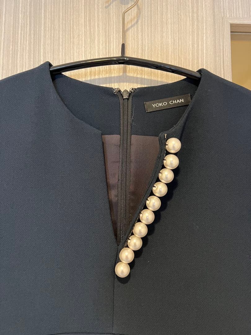 YOKO CHAN ネイビーひざ丈ワンピース