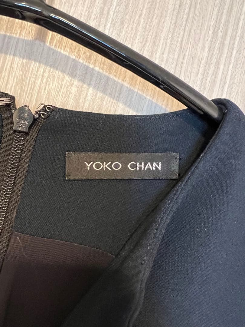 YOKO CHAN ネイビーひざ丈ワンピース