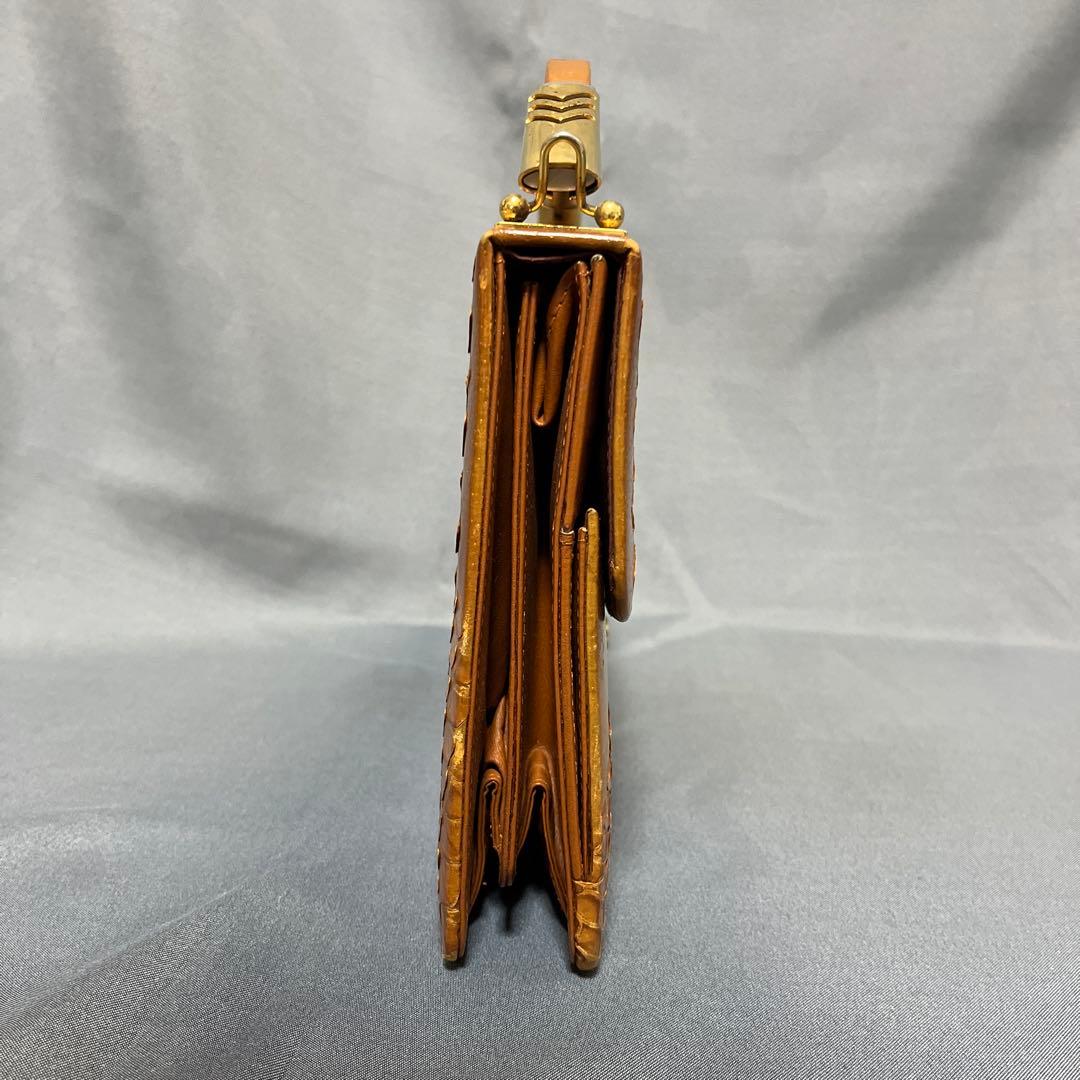 美品✨センザンコウ　ヴィンテージ　クラッチバッグ　キャメル系　エキゾチックレザー