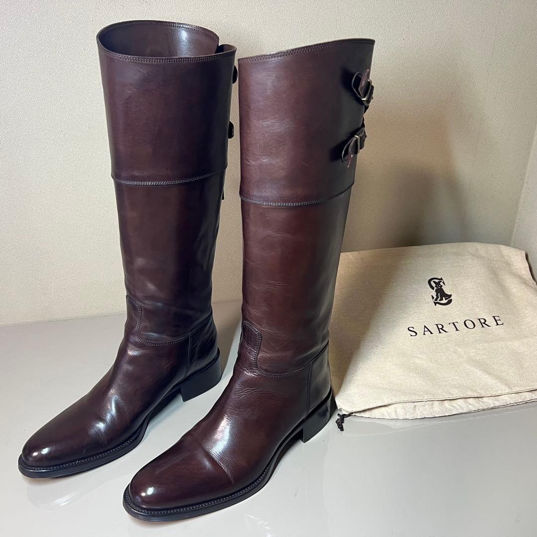 【美品】SARTORE サルトル ジョッキーブーツ ブラウン 37(24cm)