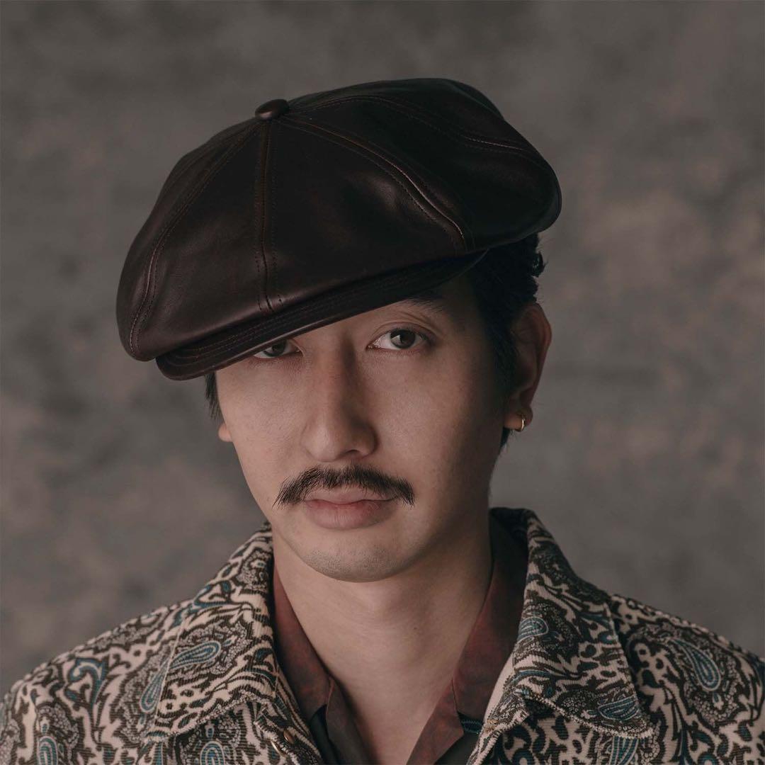 SOLARIS&Coブラックレザーキャスケット