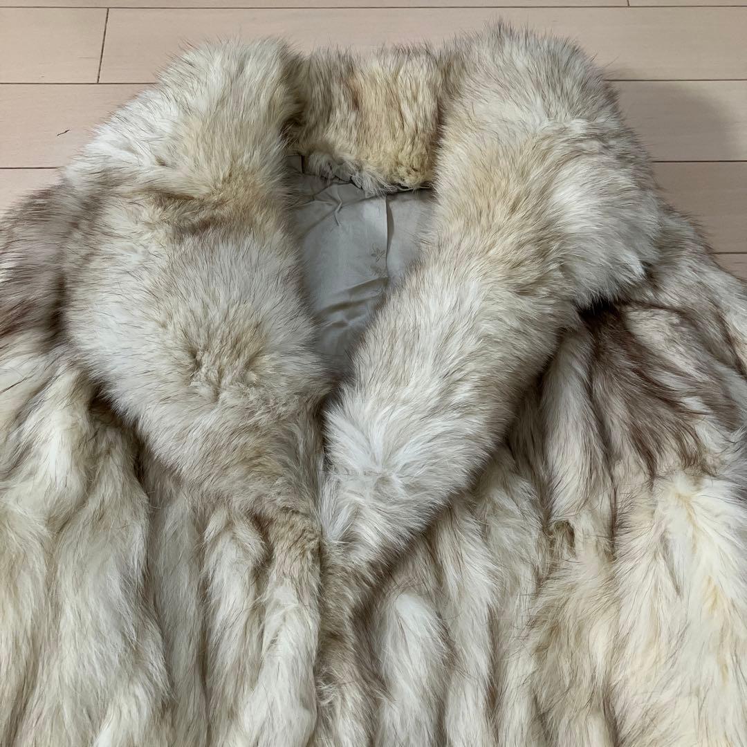 10.7 フォックスファーコート 毛皮 ベージュ ハーフコート ビンテージ