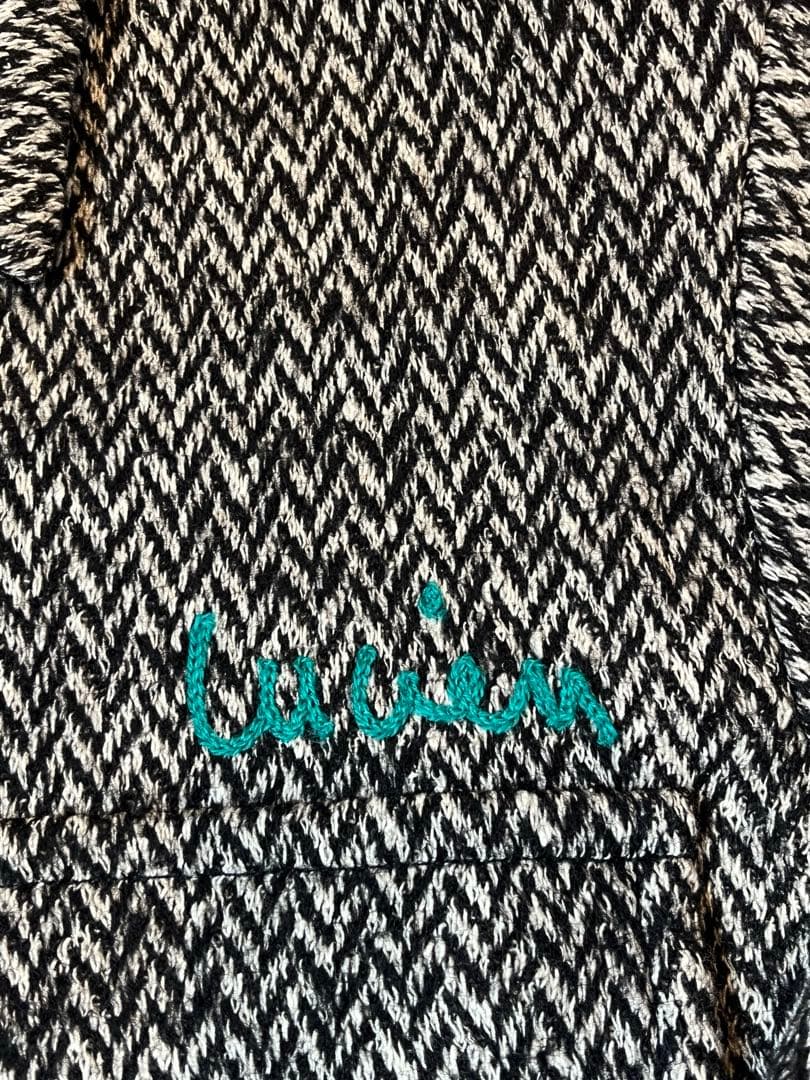 美品 ルシアンペラフィネ 刺繍入 シャツジャケット ジャガード柄