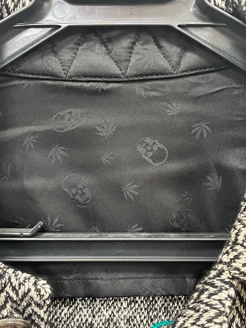 美品 ルシアンペラフィネ 刺繍入 シャツジャケット ジャガード柄