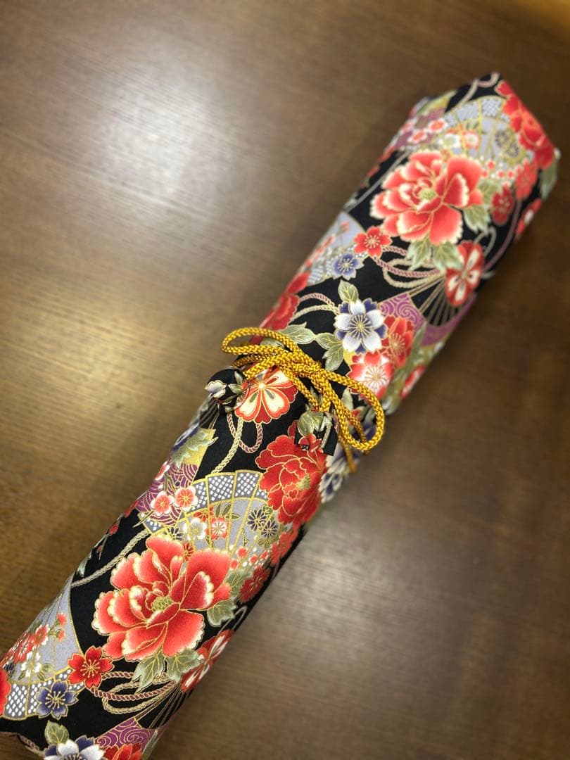 ✴︎ 専用品です　✴︎8本入れ巻き篠笛袋2点（紫鶴）（黒扇）