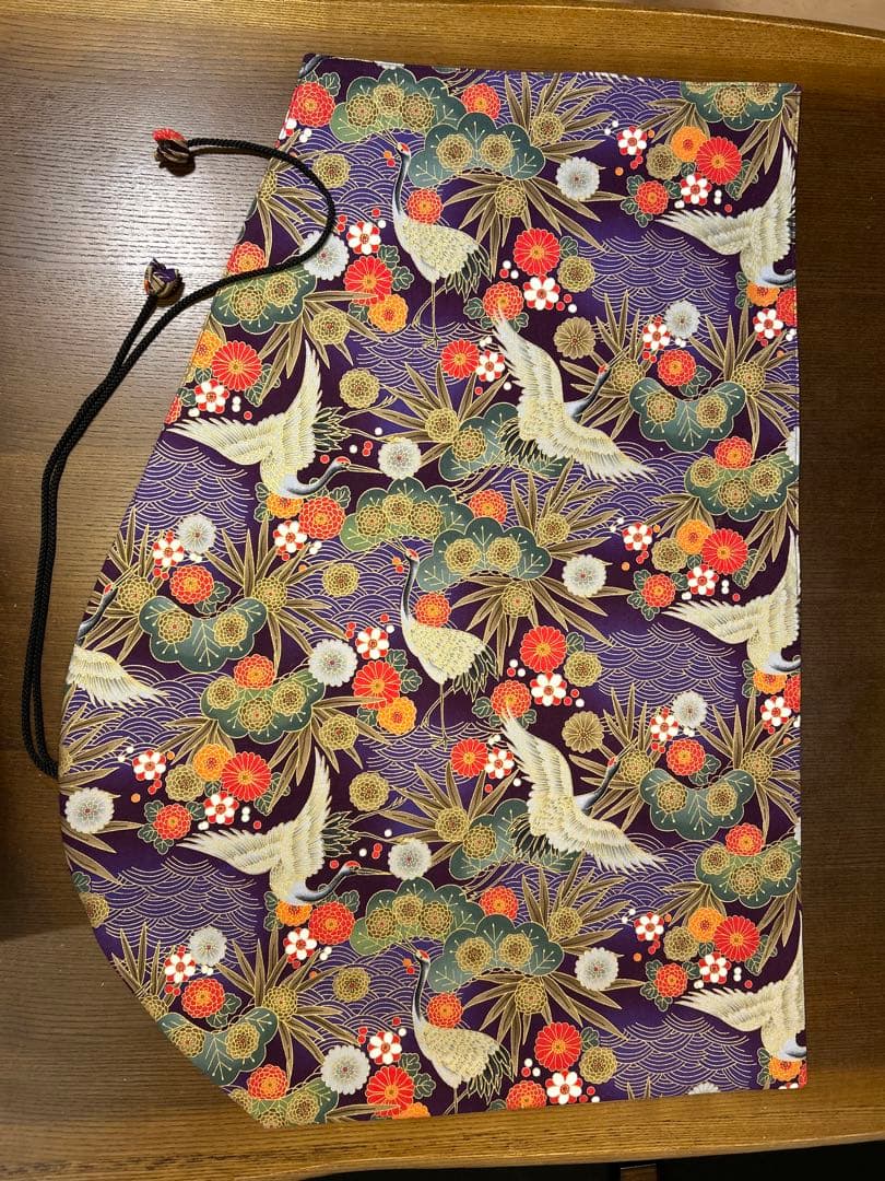 ✴︎ 専用品です　✴︎8本入れ巻き篠笛袋2点（紫鶴）（黒扇）