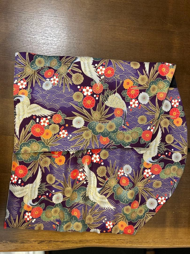 ✴︎ 専用品です　✴︎8本入れ巻き篠笛袋2点（紫鶴）（黒扇）