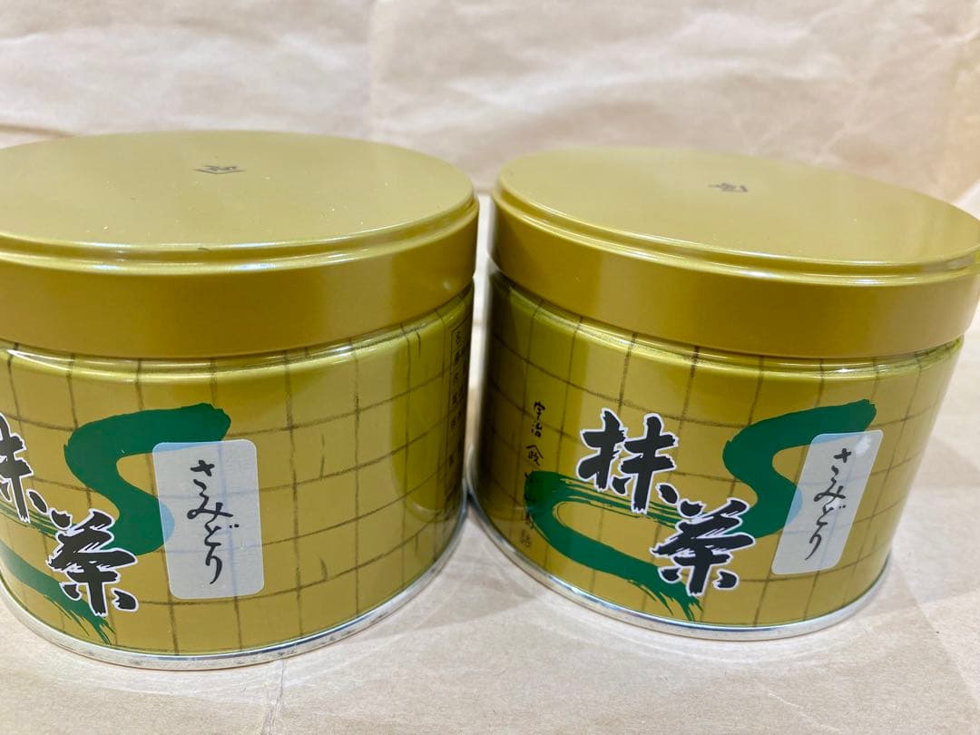 京都宇治　抹茶　山政小山園　さみどり150g 2缶セット