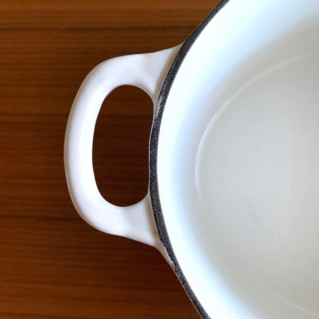 【スージ】LE CREUSET 両手鍋 27cm オーバル ホワイト