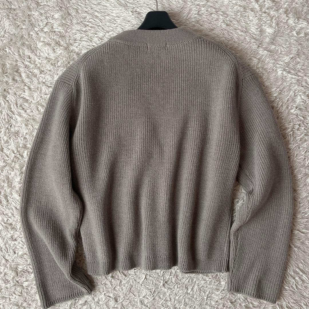【美品】マーガレットハウエル ウール100％ ニットカーディガン グレージュ