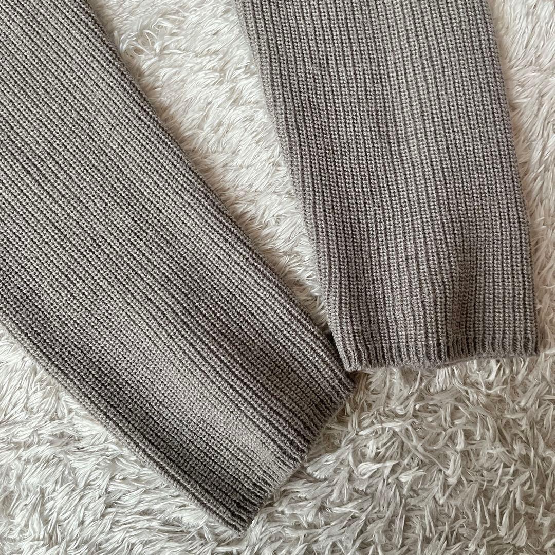 【美品】マーガレットハウエル ウール100％ ニットカーディガン グレージュ