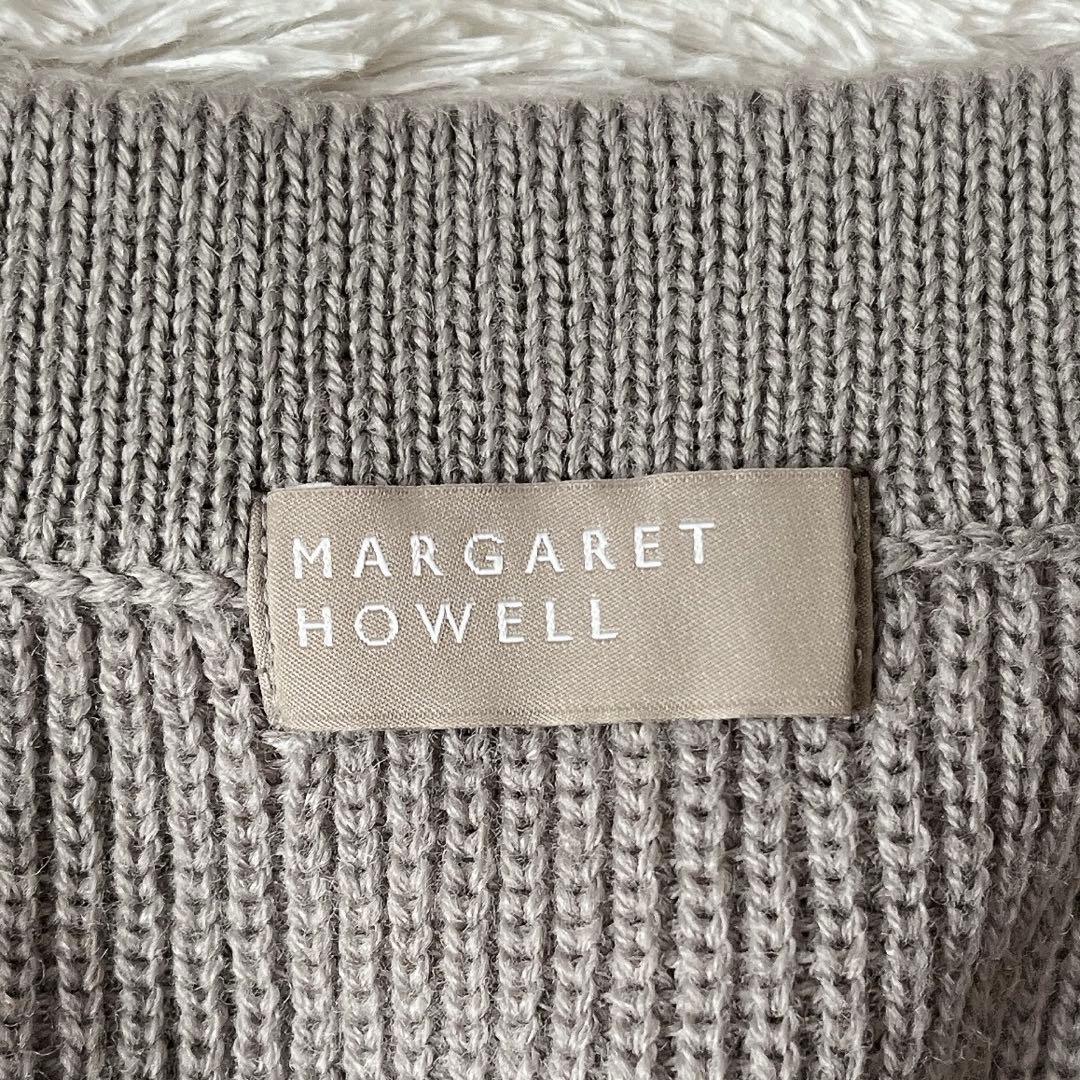【美品】マーガレットハウエル ウール100％ ニットカーディガン グレージュ