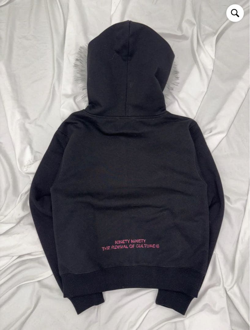 girl×Ed Hardy 90 Logo Fur Zip Hoodie