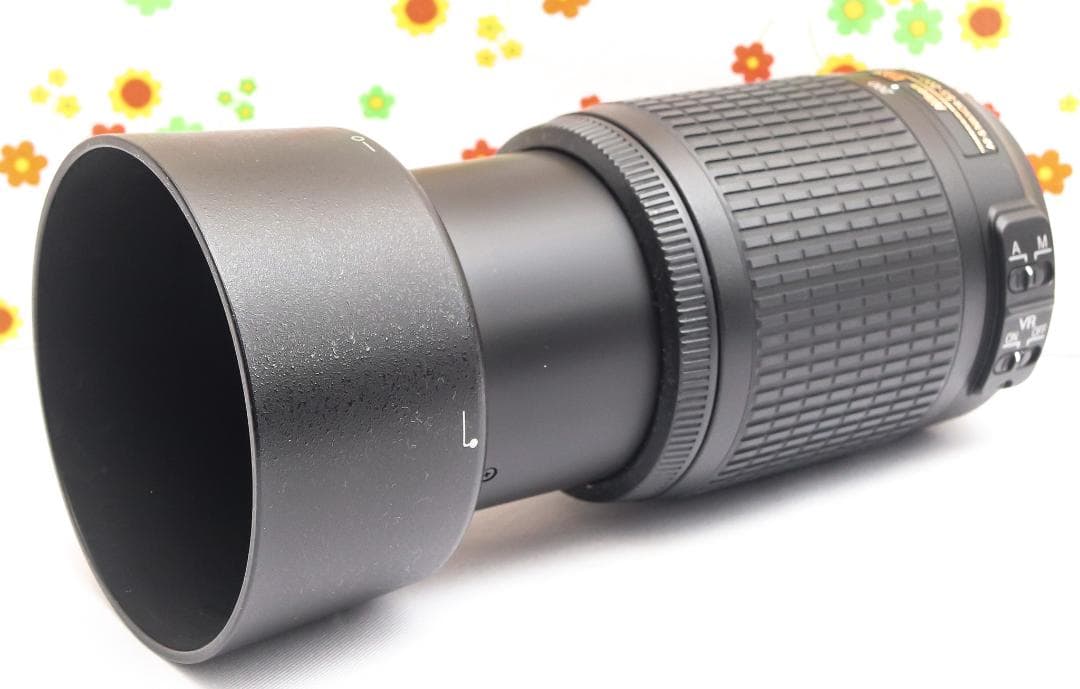 美品 ニコン Nikon AF-S 55-200m☆望遠レンズ☆レンズフード付