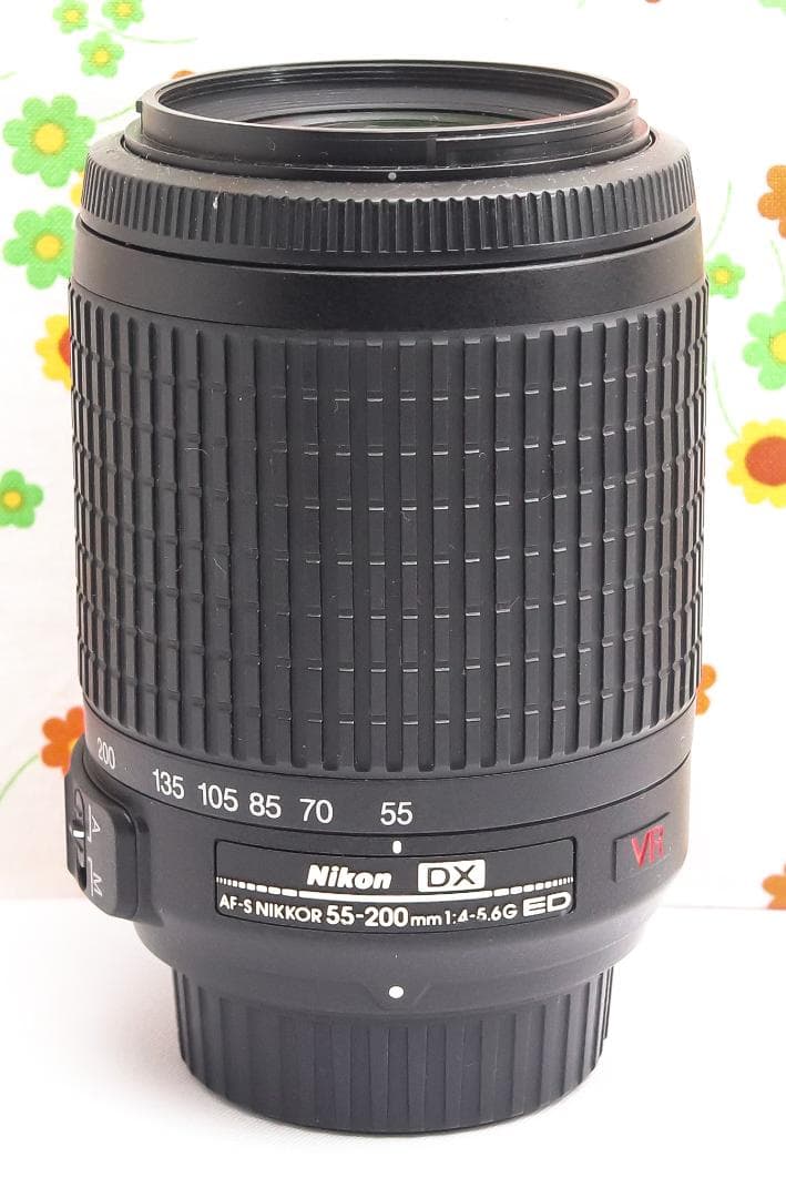 美品 ニコン Nikon AF-S 55-200m☆望遠レンズ☆レンズフード付