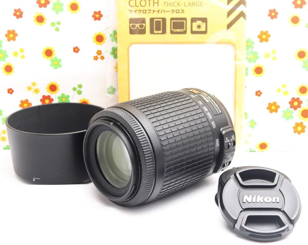 美品 ニコン Nikon AF-S 55-200m☆望遠レンズ☆レンズフード付