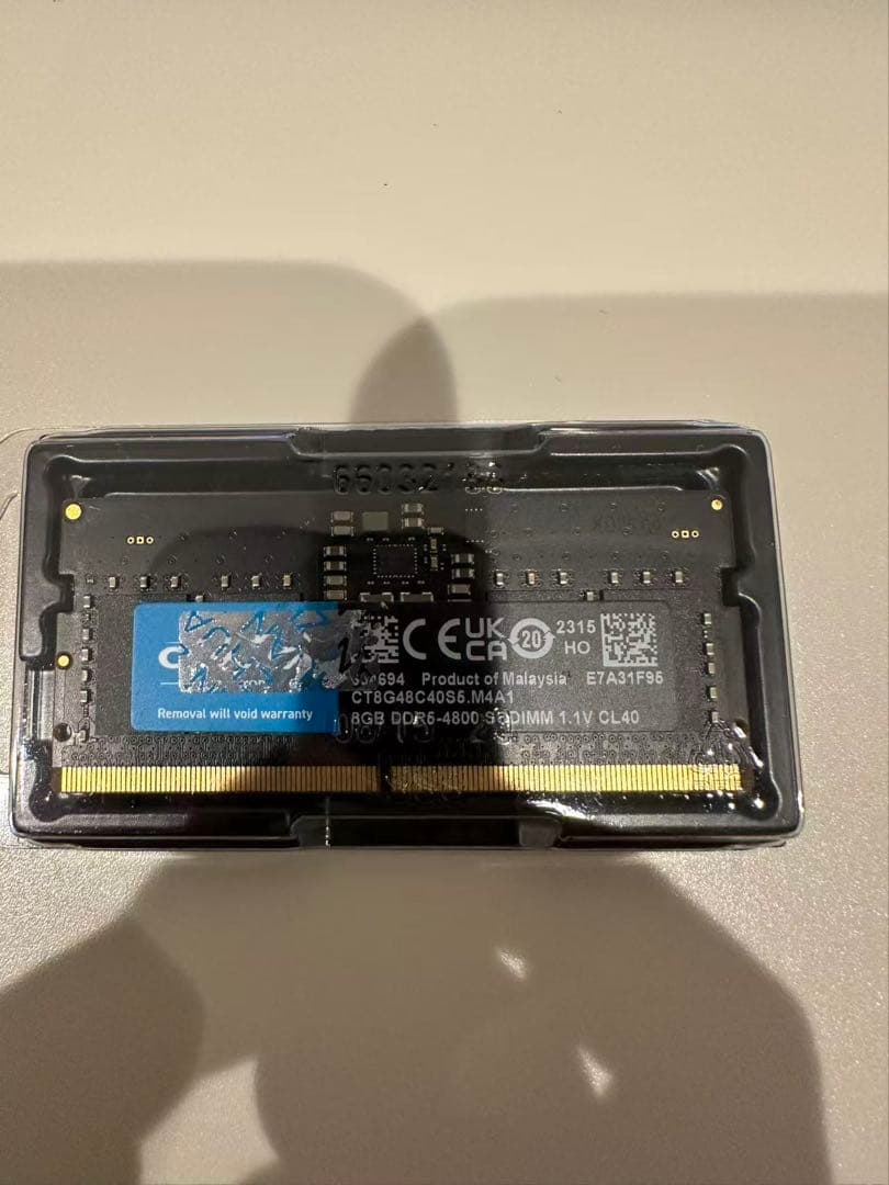 Crucial DDR5 ノートPC用メモリ 8GB SODIMM 動作確認済