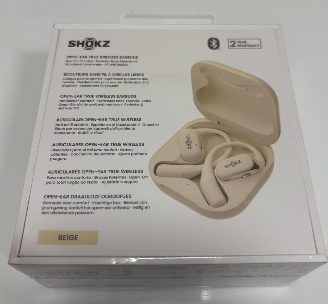 新品未開封SHOKZOpenFit ベージュオープンイヤー完全ワイヤレス2年保証