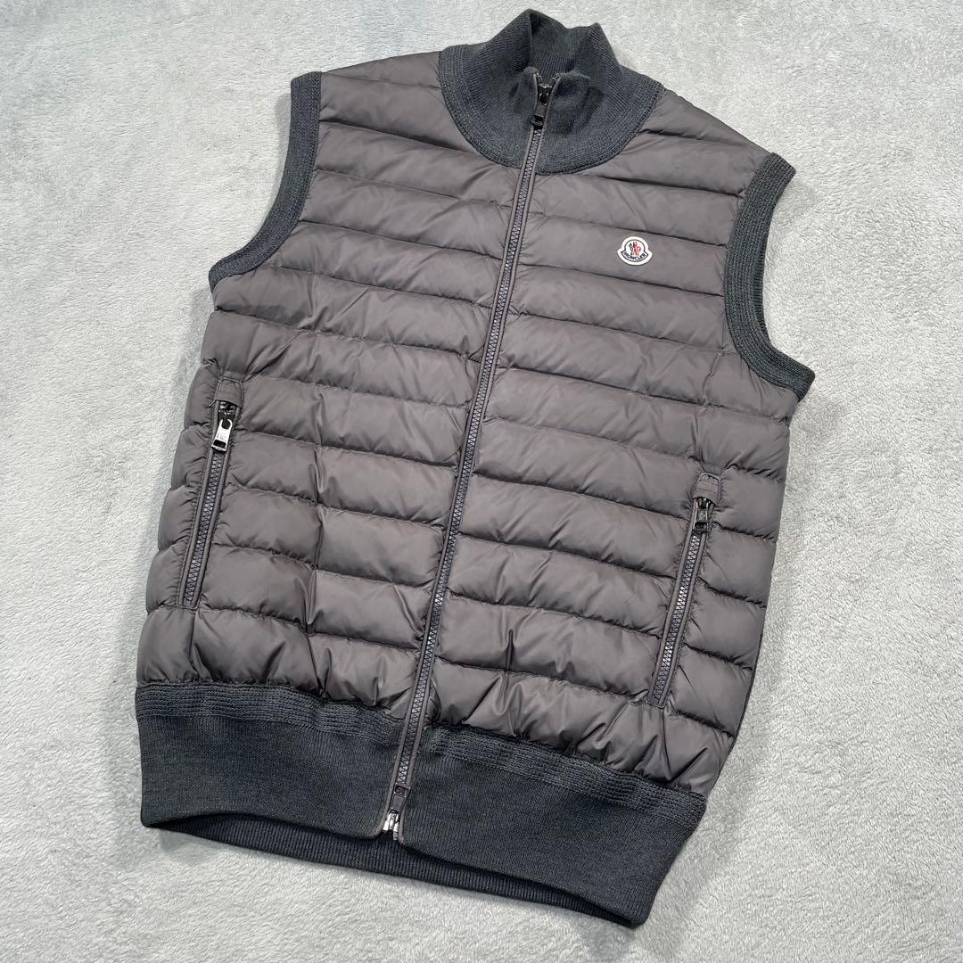 モンクレール　MAGLIONE ニット切替ダウンベスト　グレー　M