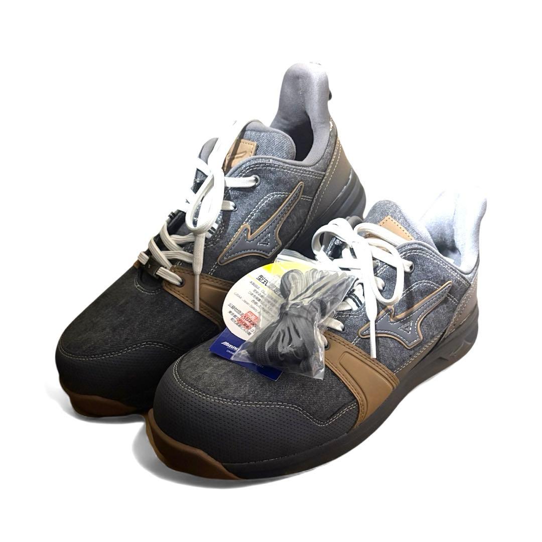 新品　ミズノ　安全靴 オールマイティLS2 11L デニム 26.5　グレー
