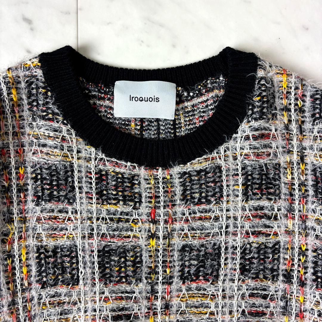 イロコイ Iroquois ニット M スラブ チェック マルチカラー セーター