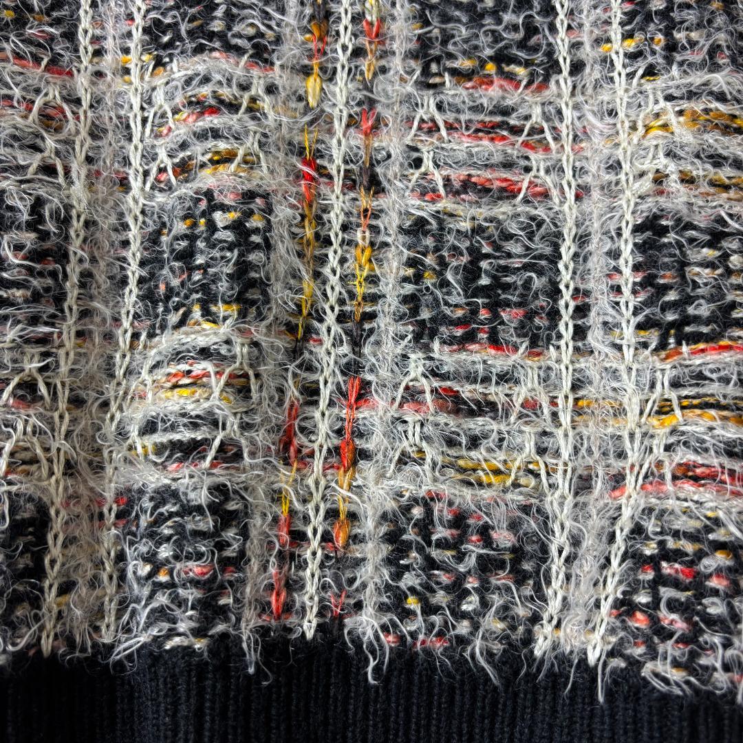 イロコイ Iroquois ニット M スラブ チェック マルチカラー セーター