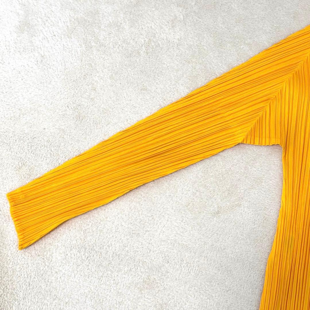 美品✨PLEATS PLEASE プリーツ　スリット入り　イエロー　長袖