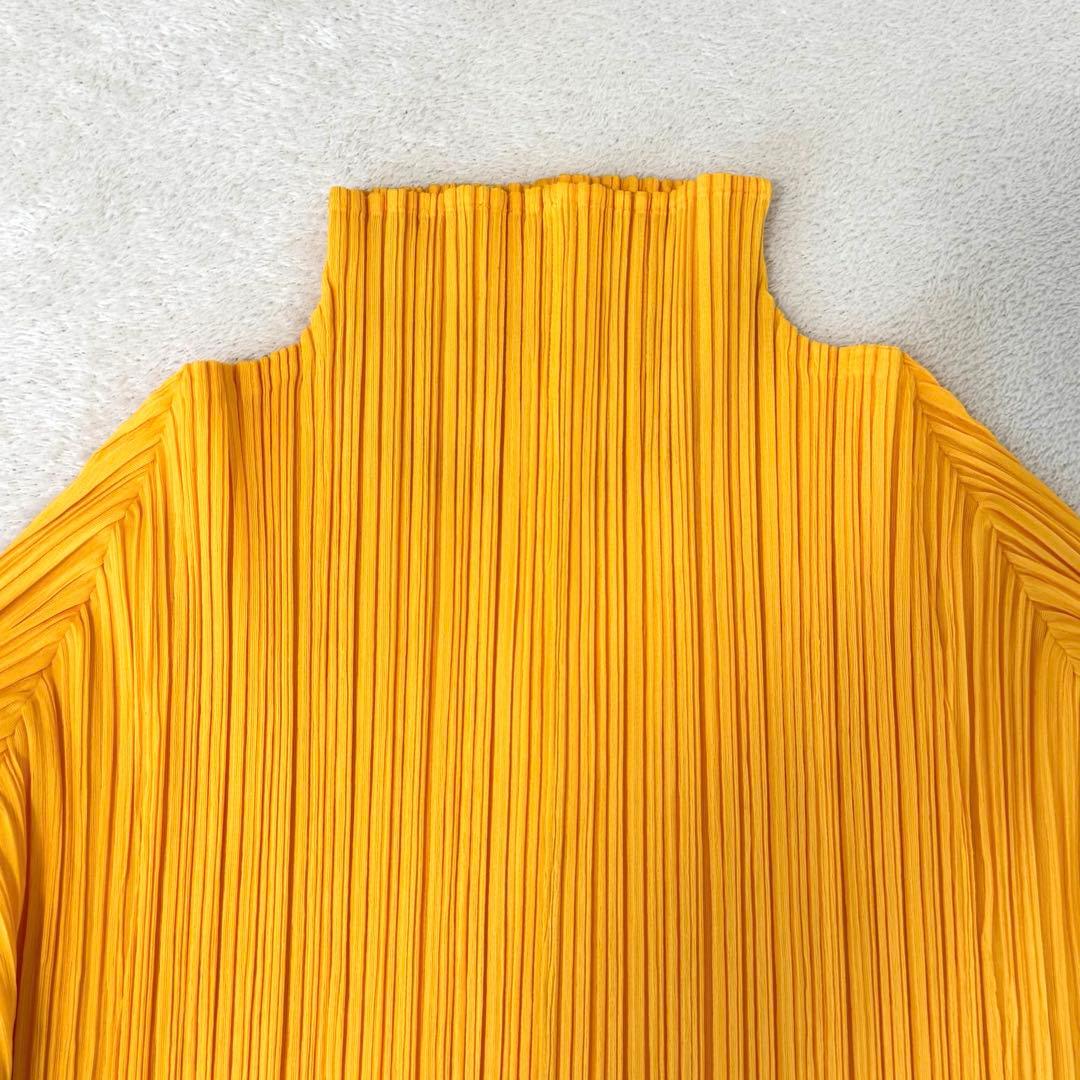 美品✨PLEATS PLEASE プリーツ　スリット入り　イエロー　長袖