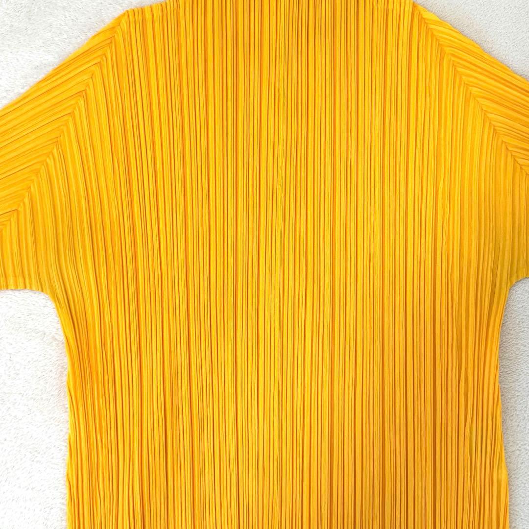 美品✨PLEATS PLEASE プリーツ　スリット入り　イエロー　長袖