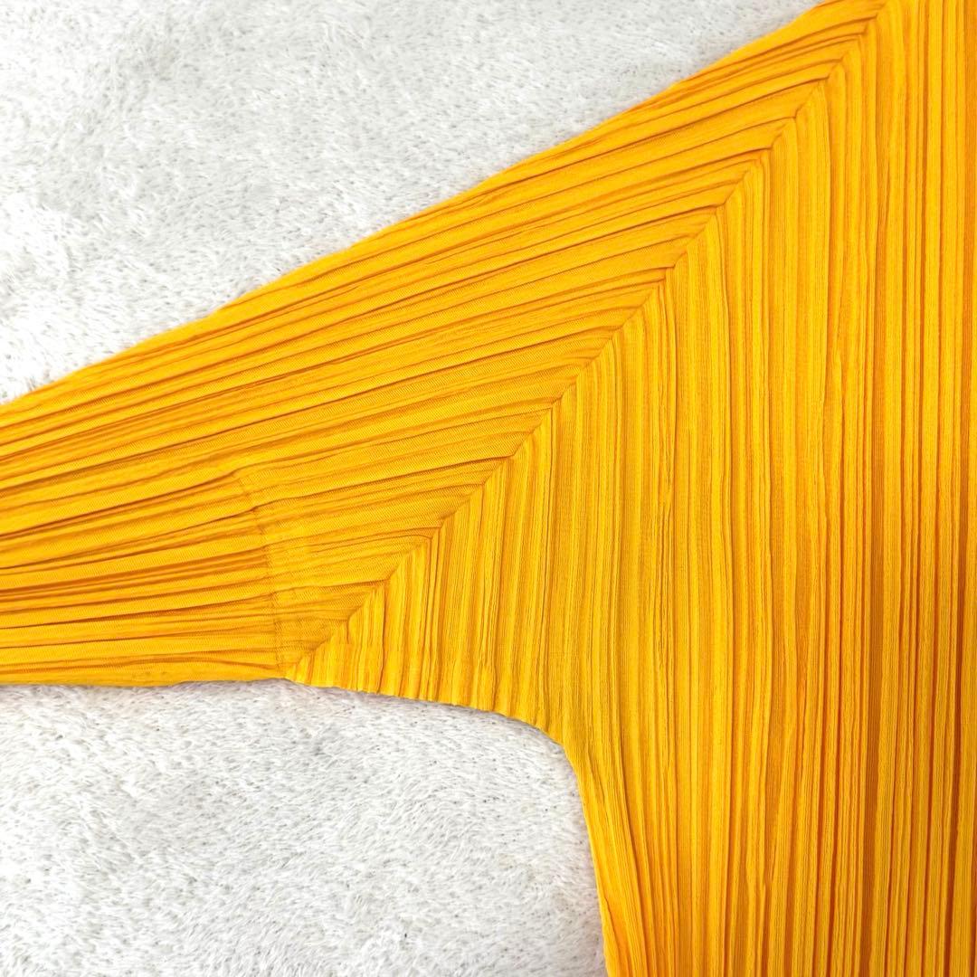 美品✨PLEATS PLEASE プリーツ　スリット入り　イエロー　長袖