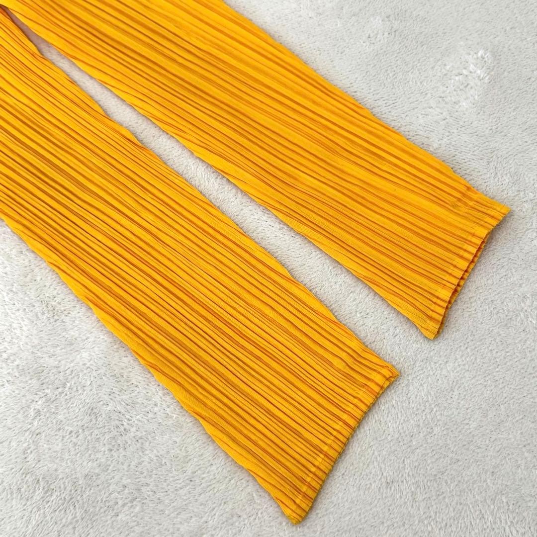 美品✨PLEATS PLEASE プリーツ　スリット入り　イエロー　長袖