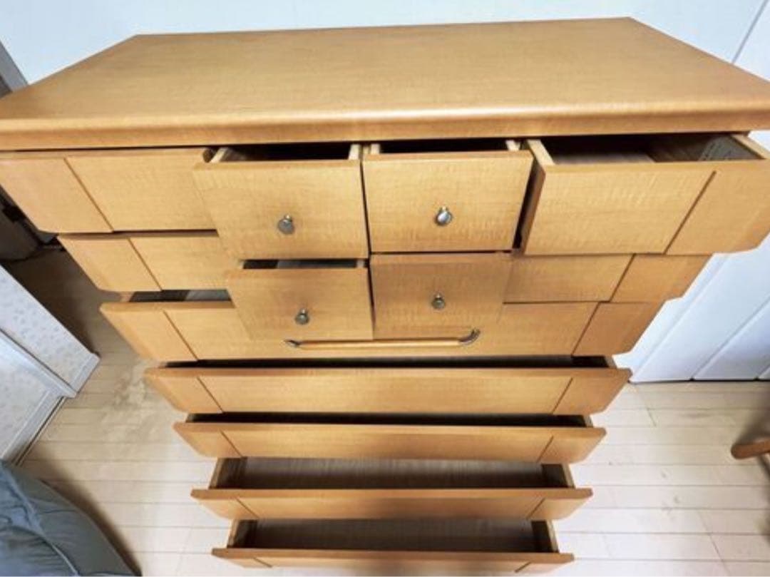 ナチュラルウッド(木目） チェスト（タンス）5段 引き出し