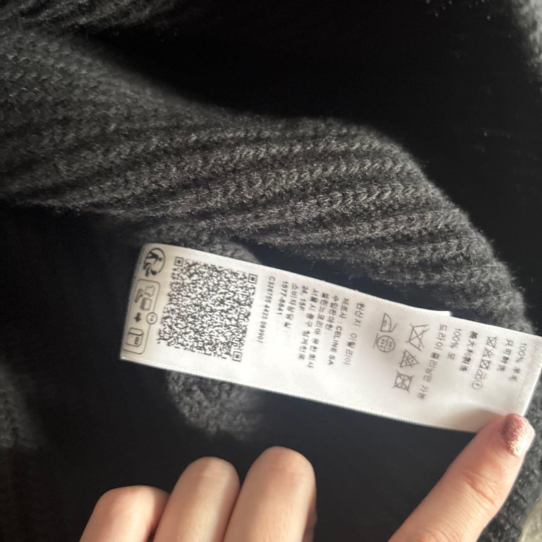 CELINE ブラック ロゴ セーター　L