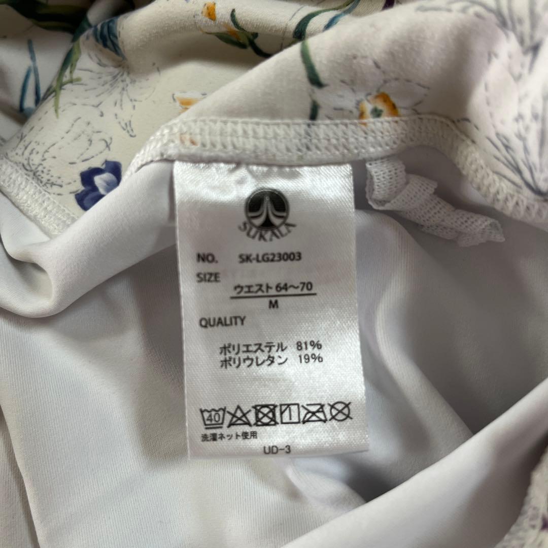 スカーラ　ボタニカルシャーリングブラトップ＆レギンス　ホワイトM