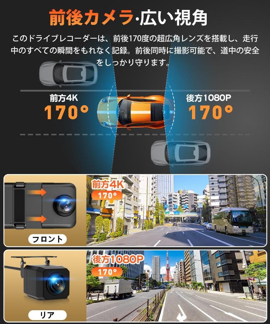 ★現品限り★ 4Kドライブレコーダー 11インチ SDカード付