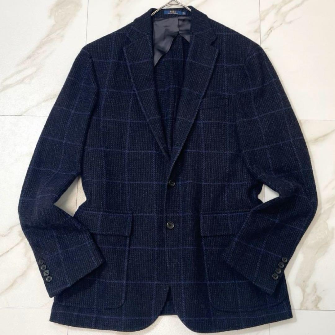 極美品✨ポロラルフローレン テーラードジャケット ウールアルパカ ツイード 伊製